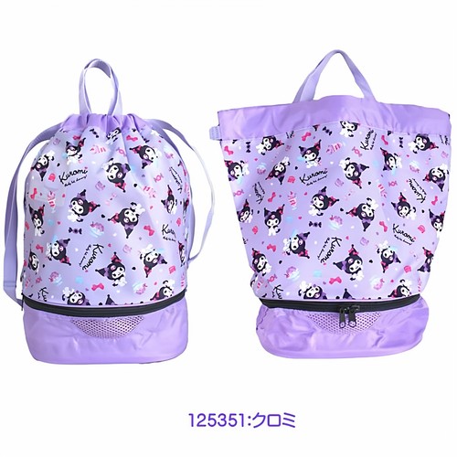 日本原单外贸2025新款儿童Kuromi双肩包沙滩泳池包三丽鸥