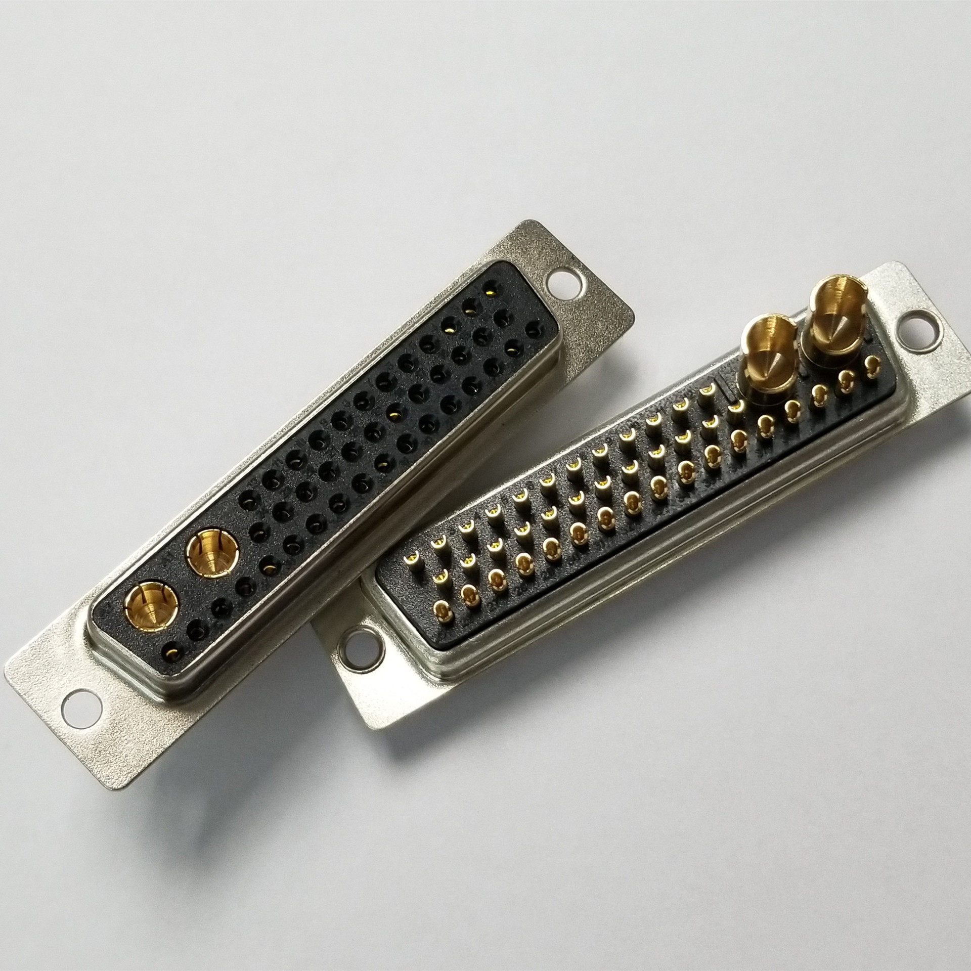 供大电流d-sub43w2焊线式母头连接器 混装db型41 2母座电源接插件