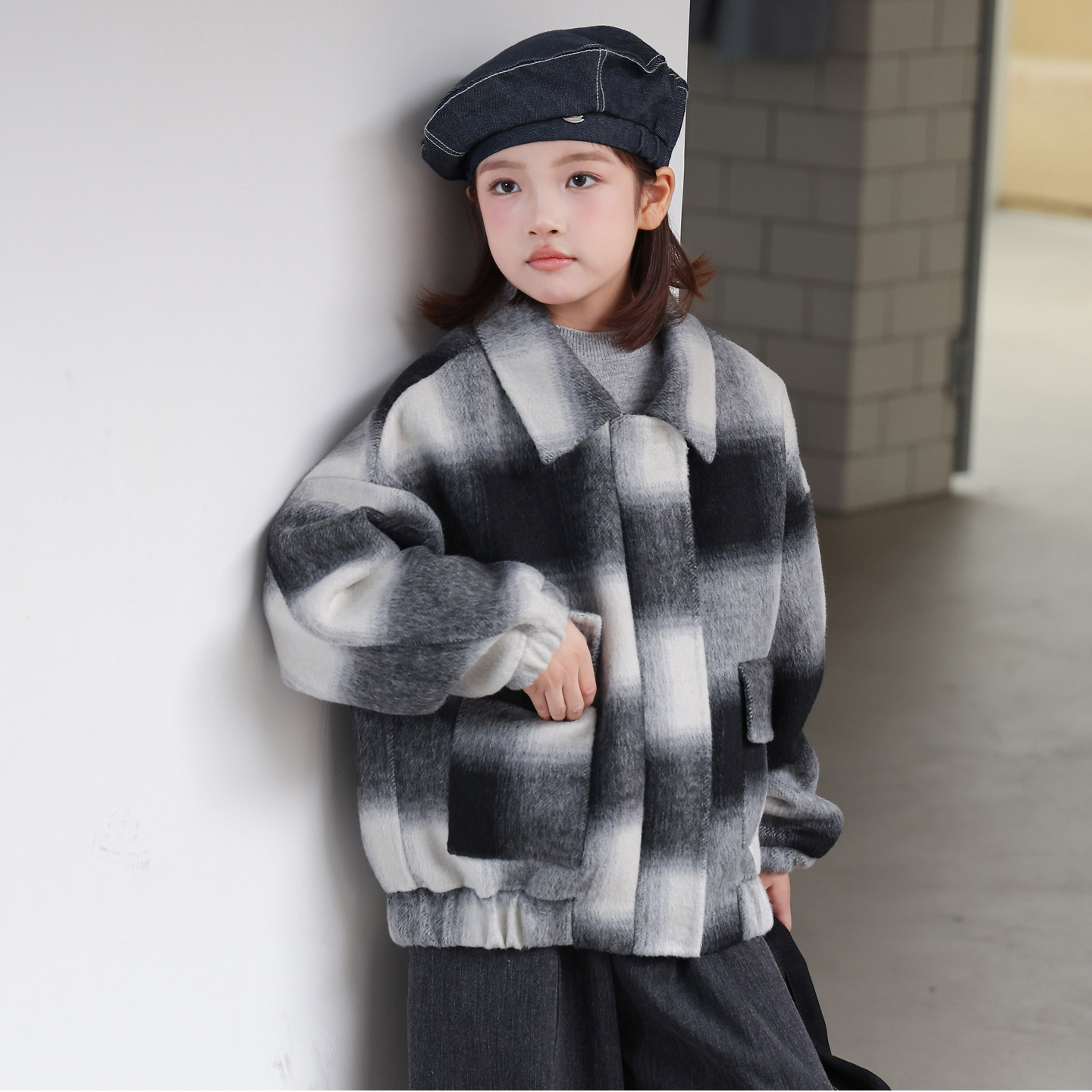 童装女童呢子外套秋冬装2025新款儿童双面羊毛大衣短款上衣男宝宝