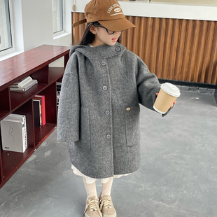 童装双面羊绒大衣女童2025秋冬季新款加厚男宝宝羊毛双面呢子外套