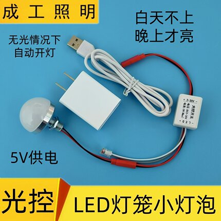 纯光控LED小灯泡晚上自动亮灯笼灯 过道走廊衣柜智能光感应小夜灯