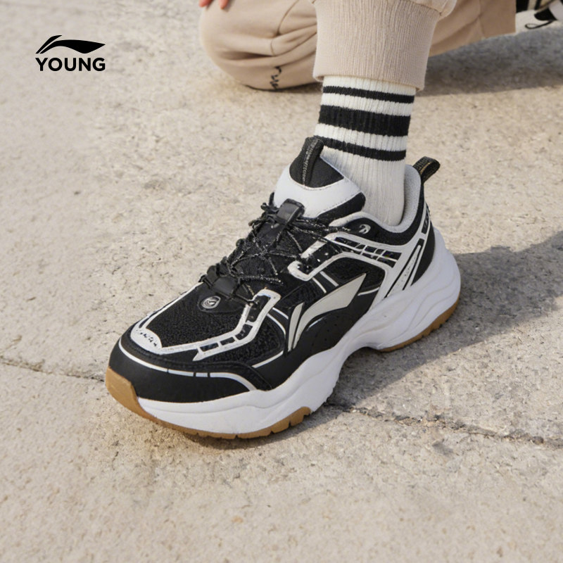 李宁儿童老爹鞋轻便软底春季男童鞋女童中大童青少年运动鞋跑步鞋