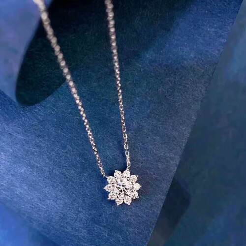 18K白金女镶嵌主钻0.3克拉天然南非高品质钻石项链真金真钻送证书