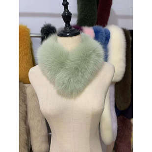 万源皮毛真毛狐狸毛围巾假领子围脖短款52厘米磁铁围巾女冬季保暖