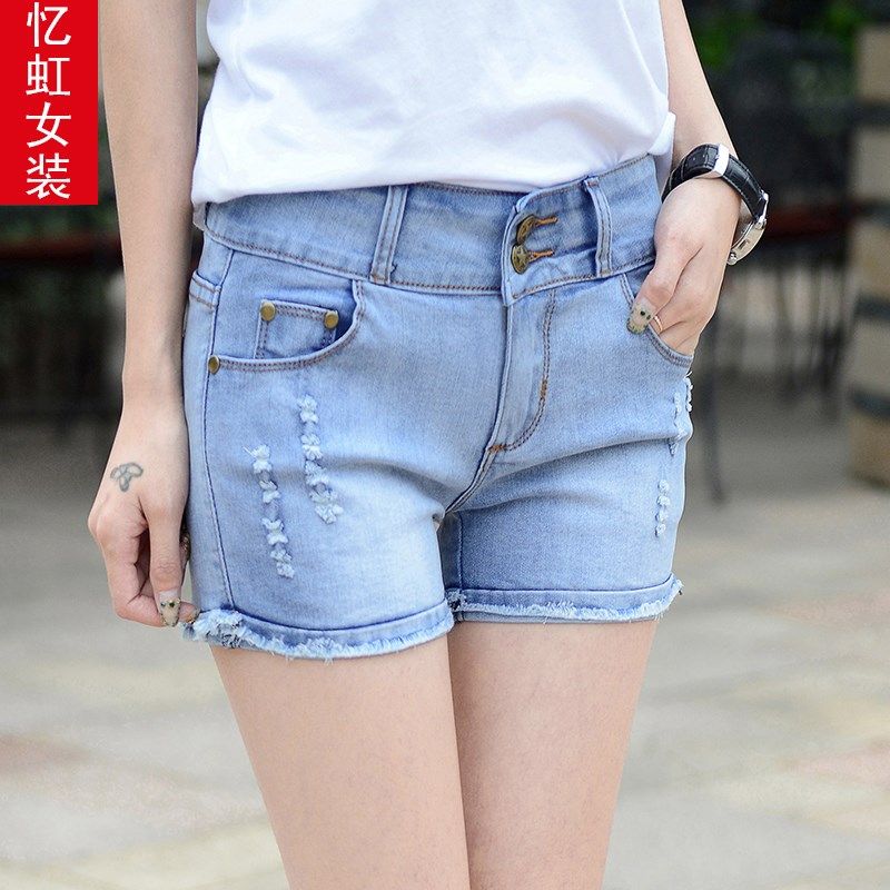破洞牛仔短裤女夏高腰裤子女学生韩版显瘦修身弹力百搭女士新款。|msdalam kategori Butik wanita / wanita, seluar jeans - dari Buy2taobao.com untuk memberikan perkhidmatan ejen Taobao profesional membeli