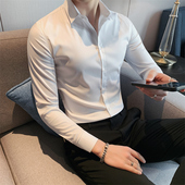 西装 高端白色衬衫 内搭衬0130r 免熨烫修身 韩版 男长袖 商务休闲正装