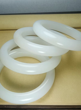 高档爆款天然俄料和田玉羊脂白玉手镯玉镯白玉镯子59-60圈口女款