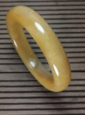 上新爆款俄料纯天然和田玉糖黄玉手镯玉镯糖黄玉镯子54圈口女款