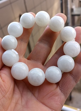 天然和田玉老坑原矿白玉手串温润细腻国风古典气质百搭男女款手串