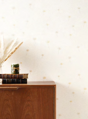 日本进口墙纸tokiwa2024新款米色蒲公英墙纸现代简约客厅满铺9080