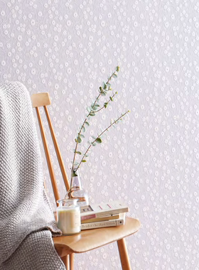 日本进口墙纸tokiwa2024新款浅紫色3D浮雕小花墙纸卧室墙纸背景墙