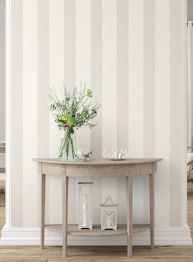 日本进口墙纸Light系列白灰白黄色竖条纹壁纸简欧风卧室书房墙纸