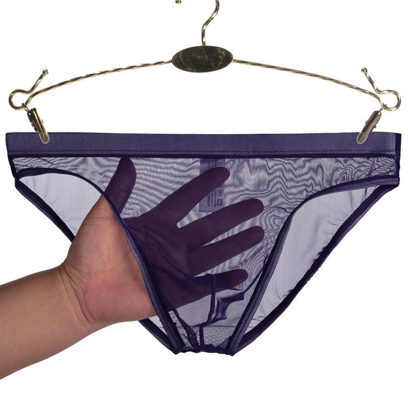 2024男士网纱薄款透明内裤低腰性感囊袋透气夏季裸感三角裤男青年