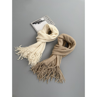 2025新款 大号长流苏羊绒混纺羊毛围巾女款 冬披肩 洋气显贵 四色