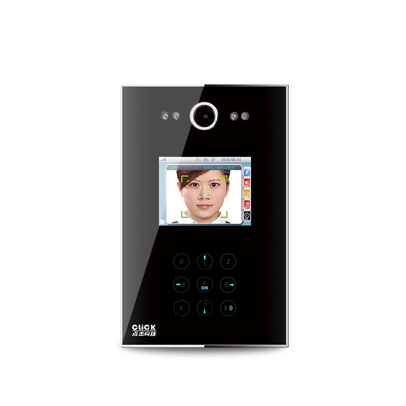点击科技r008人脸面部识别考勤机指 纹式 刷脸拍照签到机网