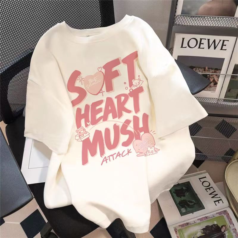 100%重磅纯棉短袖t恤女ins潮宽松