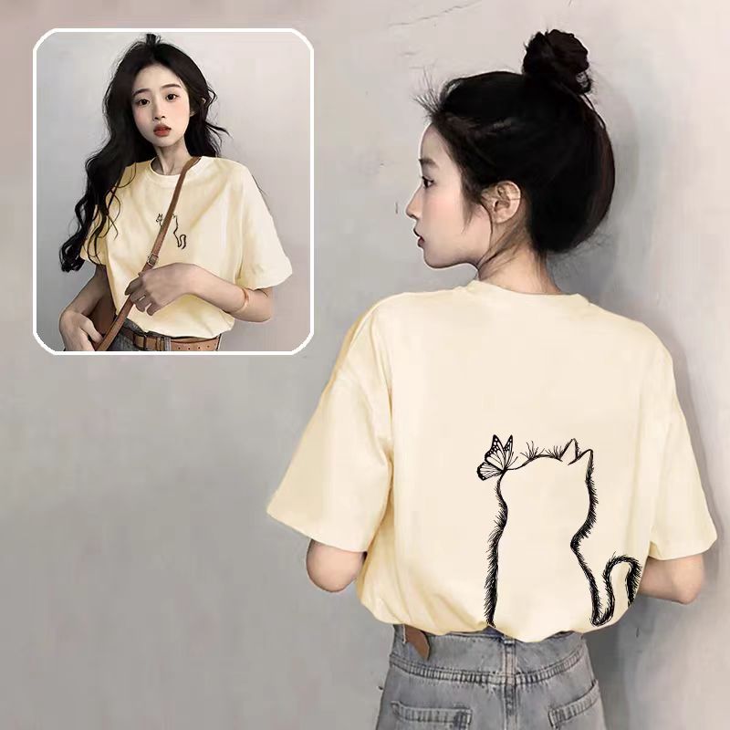 圆领短袖女t恤2025新款爆款夏季