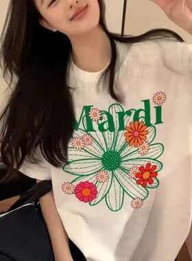 重磅纯棉美式潮牌短袖t恤女