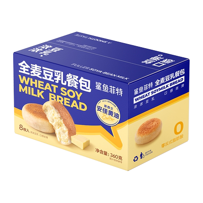 鲨鱼菲特纳豆豆乳餐包夹心面包