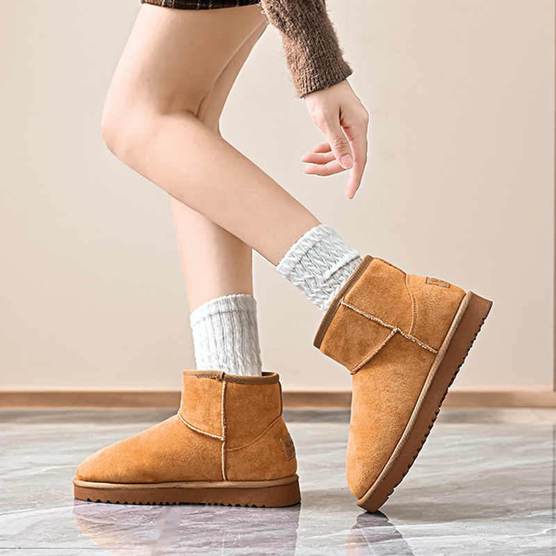 大孚飞跃加绒雪地靴2024冬季款时尚户外休闲鞋百搭加厚保暖棉鞋