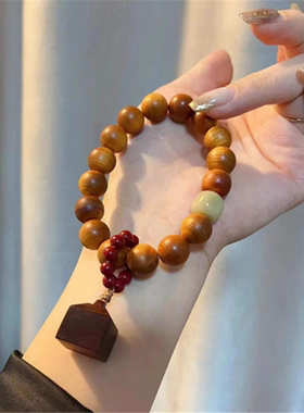 高油崖柏单圈手串 搭配紫檀印章 TY