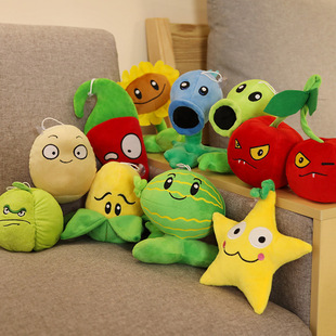 植物大戰僵尸毛絨抱枕豌豆菜問堅果向日葵玩偶公仔兒童男玩具 新款