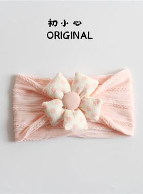 韩版婴儿发带春秋男女宝宝可爱护囟门头饰婴幼儿柔软满月百天发饰