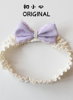 婴儿发饰夏季女宝宝珍珠蝴蝶结头饰小月龄婴幼儿满月百搭公主发带