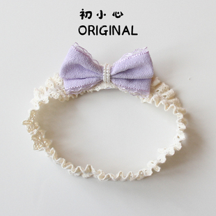 婴儿发饰夏季 女宝宝珍珠蝴蝶结头饰小月龄婴幼儿满月百搭公主发带