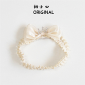 女宝宝公主皇冠蝴蝶结发带韩版 婴儿发饰新生儿满月周岁可爱头饰夏