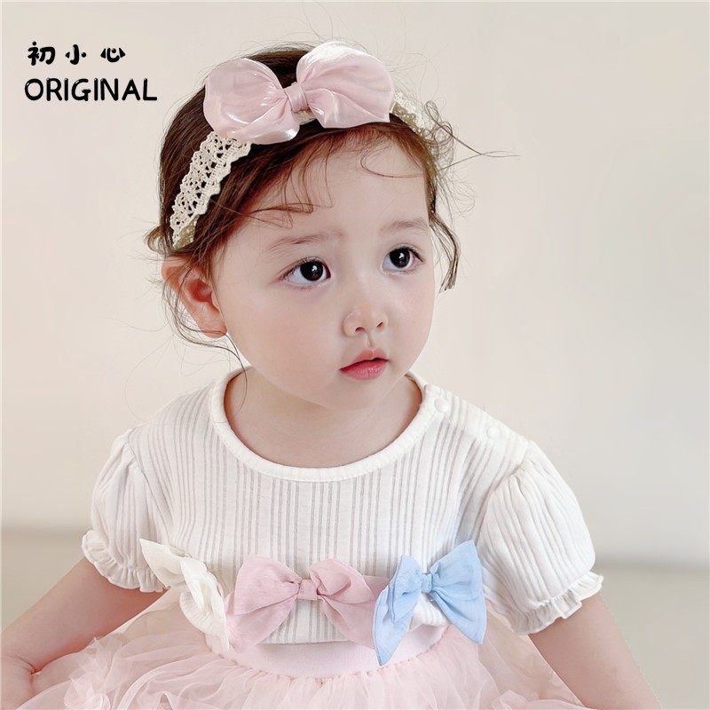 女宝宝超仙公主蝴蝶结发带韩版婴儿发饰0-3岁超弹婴幼儿满月头饰