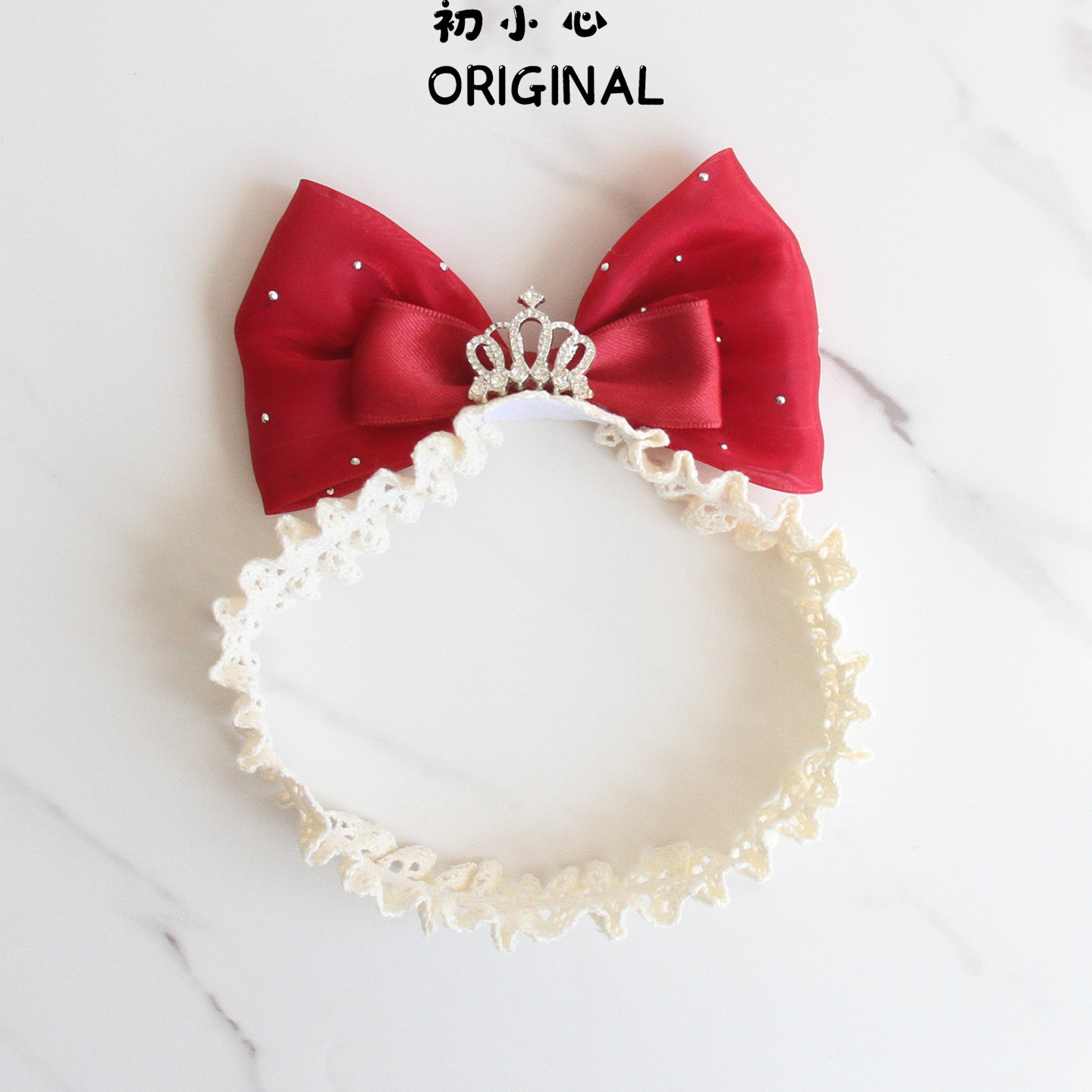 婴儿发饰女宝宝公主皇冠头饰韩版新生儿满月百日宴可爱蝴蝶结发带