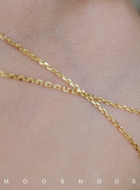 游丝进口超细纯银镀14k金锁骨链