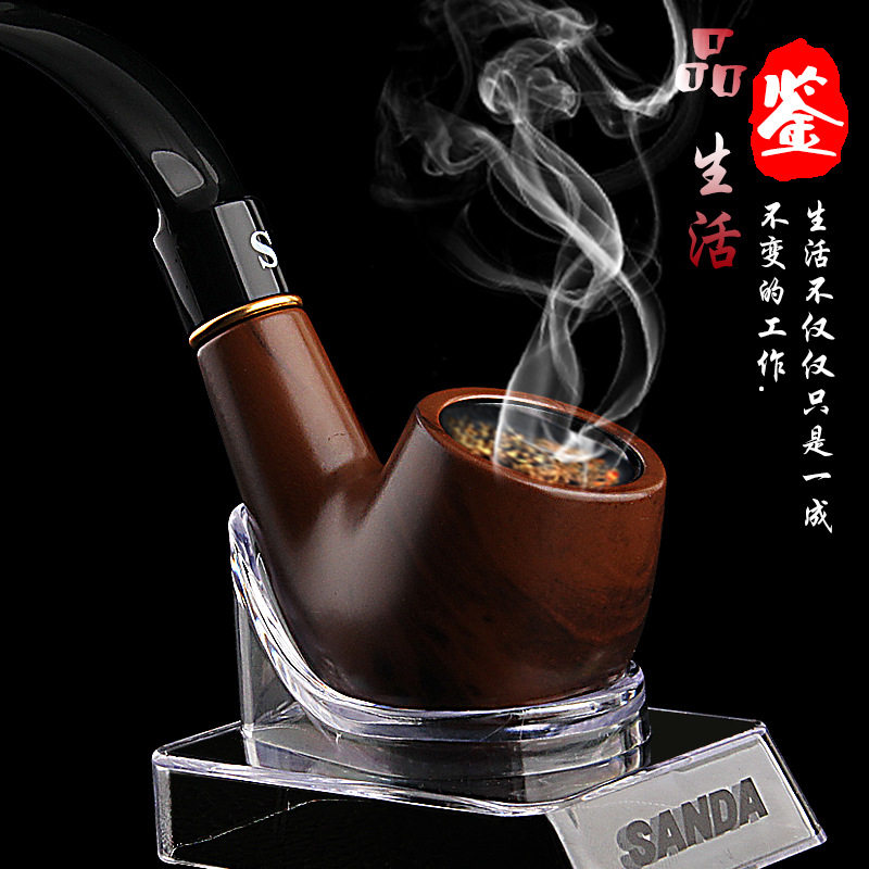 SANDA中小号循环过滤中短胶木烟斗 精致礼品烟丝斗 SD-103 经典木