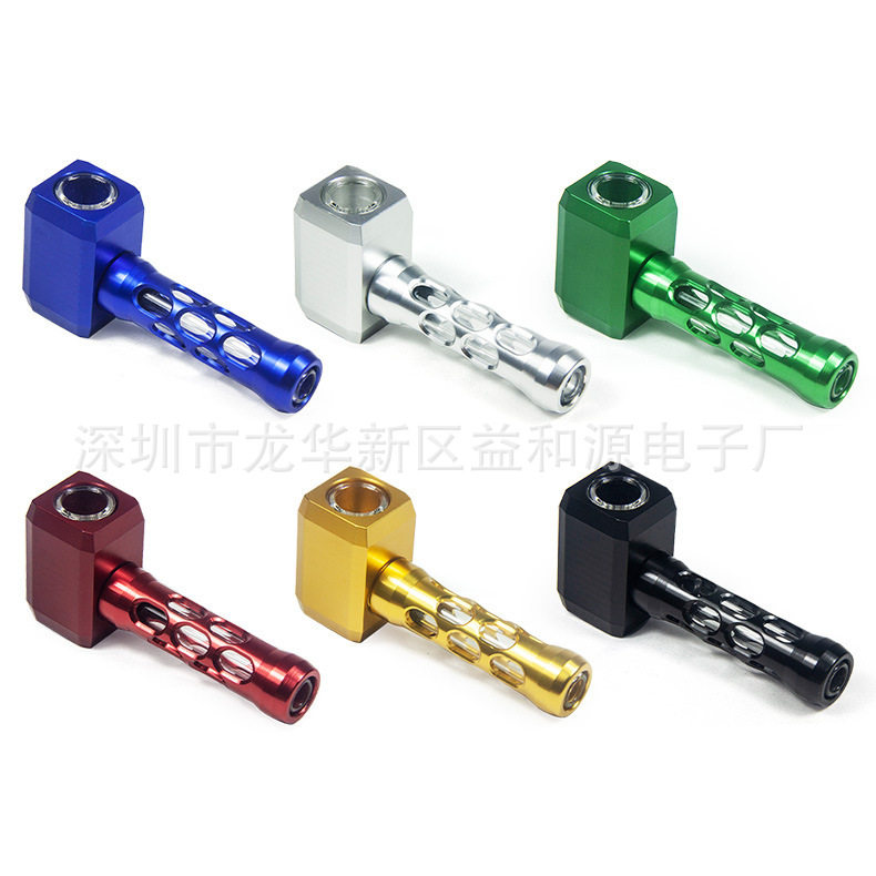 工厂直销雷神方锤烟斗 镂空高品质铝合金烟杆 可拆卸易清洗pipe