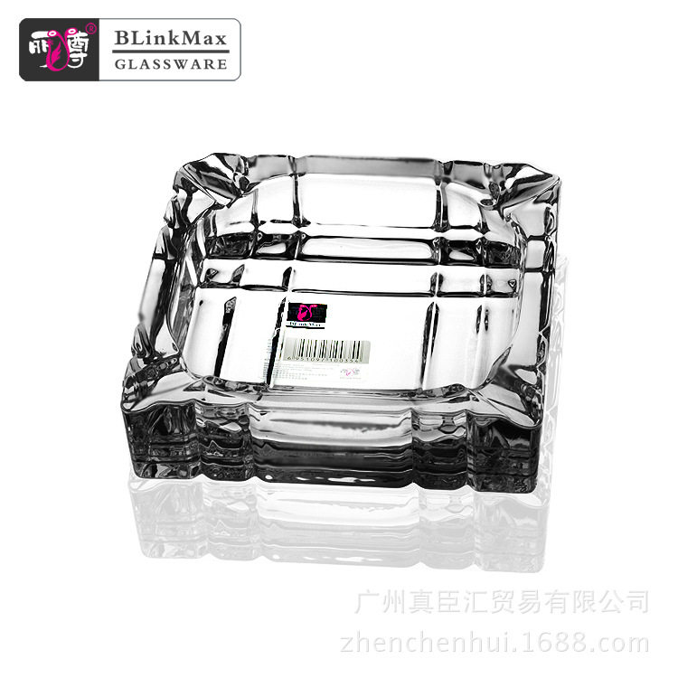 丽尊KTG7101方形15cm玻璃烟灰缸/办公/酒店KTV时尚创意欧式