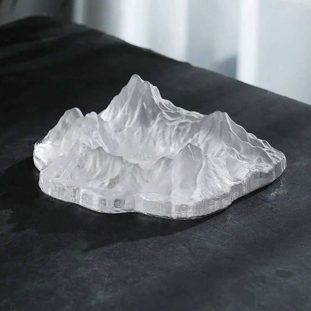 轻奢雪山琉璃烟灰缸家用玻璃火山冰川雪茄缸酒吧办公室装饰