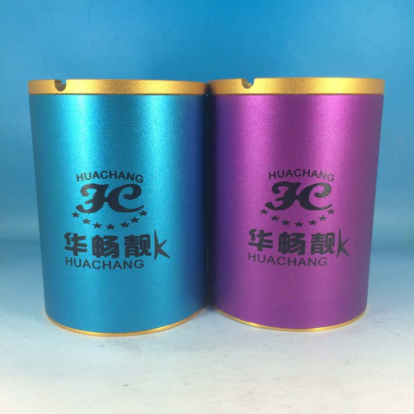 金属直筒烟灰盅酒吧KTV铝合金烟灰缸桌面垃圾桶家居客厅卧室摆件