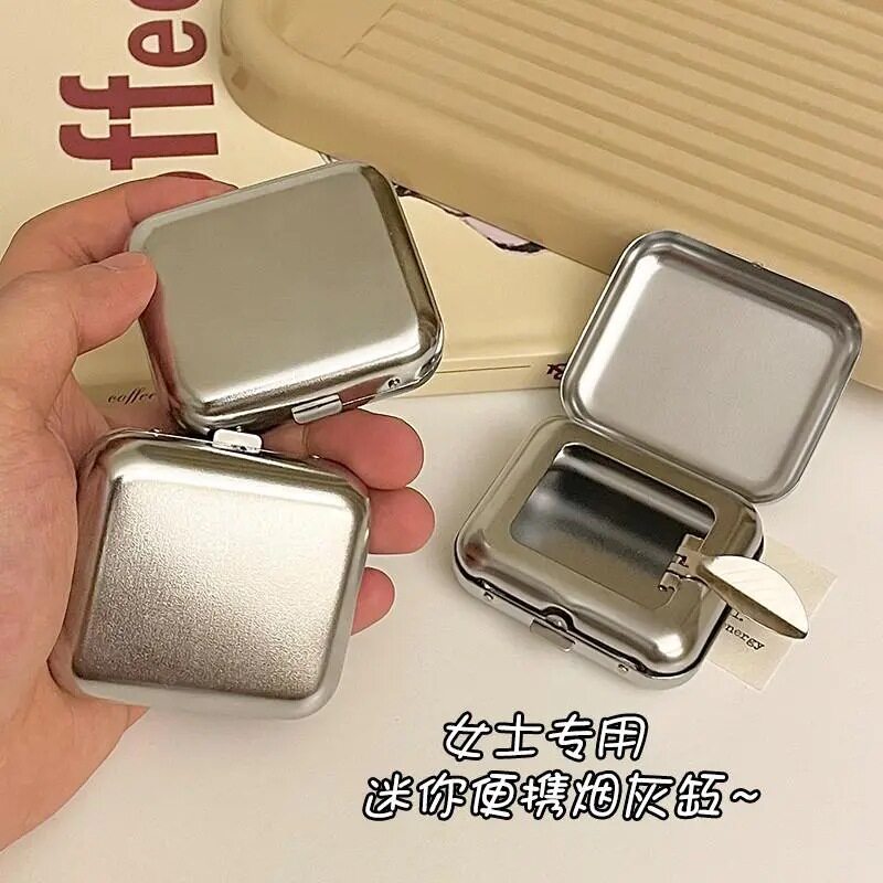 金属口袋车载烟灰缸女小号随身便携烟灰盒迷你烟灰缸