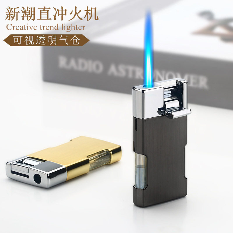 hb033-1杠杆点火直冲气窗充气打火机广告logo激光制作打火机