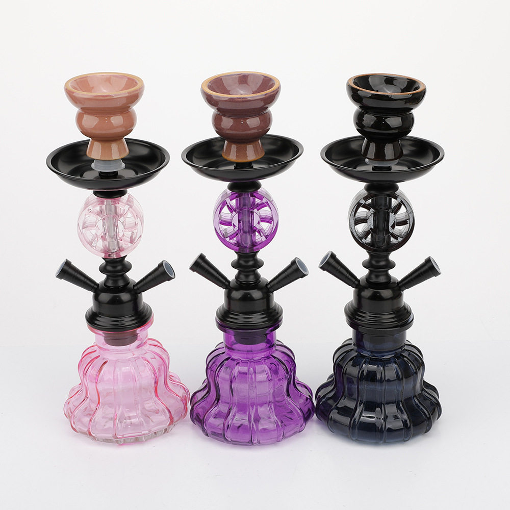 现货新款阿拉伯水烟双管小号壶套装亚克力水烟具玻璃烟斗shisha