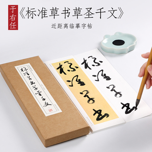 近代 于右任 《标准草书草圣千文》 草书毛笔书法临摹高清临帖卡大草狂草潦草初学者入门全集原大放大版字帖近距离书法字卡