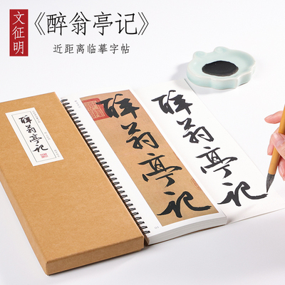 明 文征明 行书《醉翁亭记》文徵明字帖行书连笔毛笔书法全集临摹卡片初学者入门成人字卡近距离临摹字帖 纸中作乐