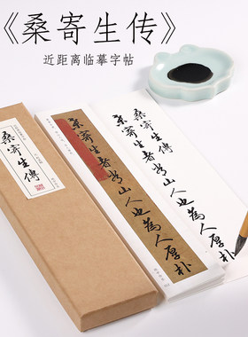 元 赵孟俯 行书《桑寄生传》赵孟頫书法毛笔临摹高清练字帖近距离对临字卡 纸中作乐