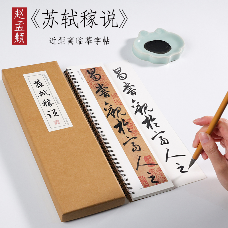 元 赵孟俯 行书 《苏轼稼说》行草字帖毛笔临摹书法 赵孟頫近距离对临字帖 纸中作乐