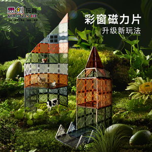 思创101新品 彩窗磁力片 男女宝拼装磁性积木玩具