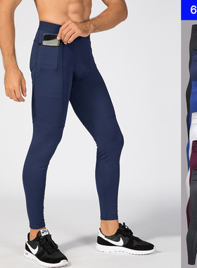 男拉链口袋速干裤Men zipper pocket Leggings Man Jogger Tights