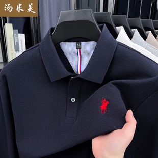 cotton men's breathable Long sleeve t-shirt polo shirts男t恤