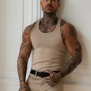 Male螺纹运动背心男士 Man Men for 欧美跑步训练吊带速干 Clothes