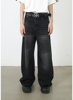 men baggy jeans man pantsnirn牛仔国潮水洗牛仔裤男士痞帅韩版